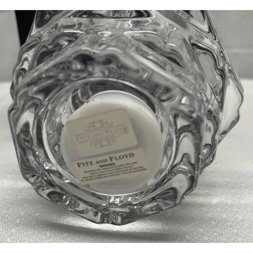 Fitz and Floyd Fairmont Glass Votive Tea Light Barrel Candle Holder w/Box
